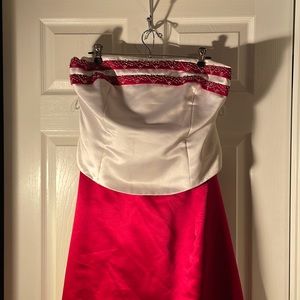 Red and white formal dress- worn once